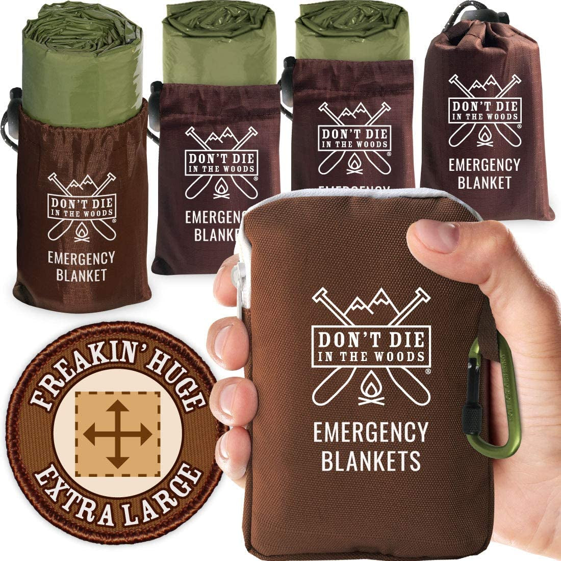 Don’T Die in the Woods – Freakin’ Huge Emergency Blankets [Green]