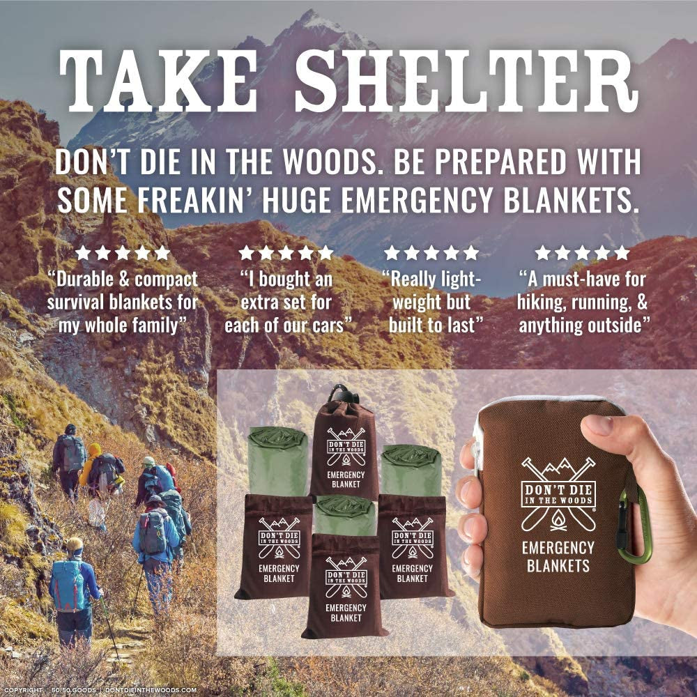 Don’T Die in the Woods – Freakin’ Huge Emergency Blankets [Green]