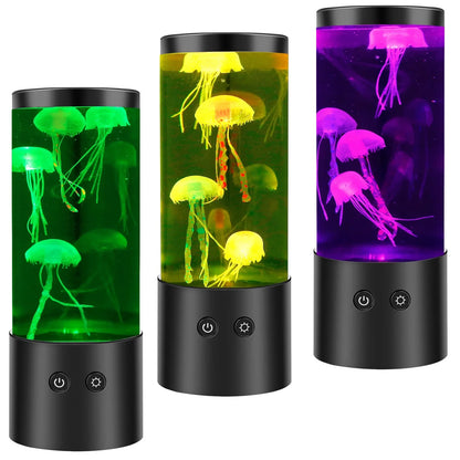 LED Jellyfish Lamp with 7 Colors Changing Jellyfish Night Light Fantasy Jellyfish Aquarium Lamp Decorative Jellyfish Tank Mood Lights,9.06*3.54In