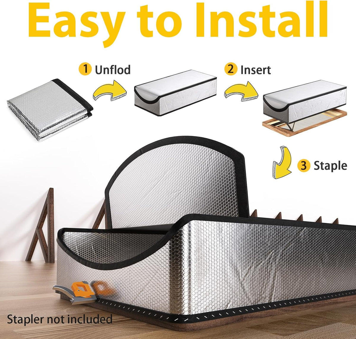 Attic Door Insulation Cover 25"X54"X11", Energy Saving Tent Attic Stairs Cover Ladder Pull down Insulator, R-Value 15.5 Thicken Aluminum Foil Stairway Insulation with Zipper Fireproof