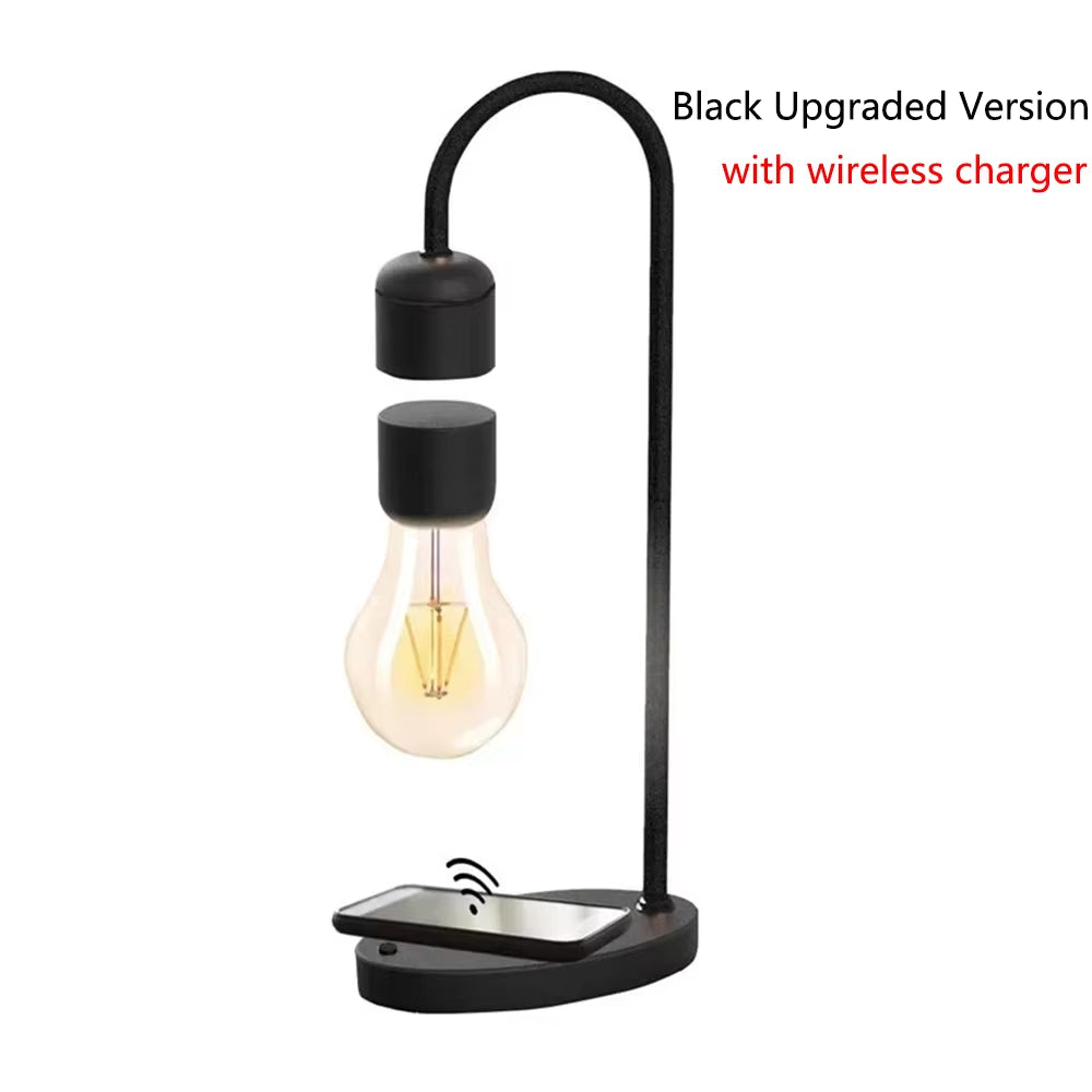 Wireless Charging Magnetic Levitating Floating Wireless LED Light Bulb for Desk Lamp Home Room Office Decor Unique Gift