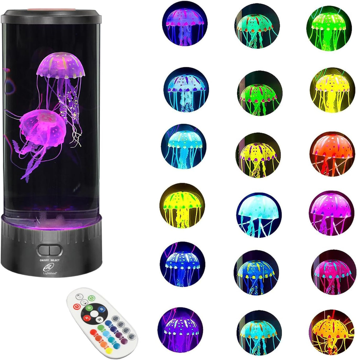 Large LED Jellyfish Lamp, 18 Color Changing Leds