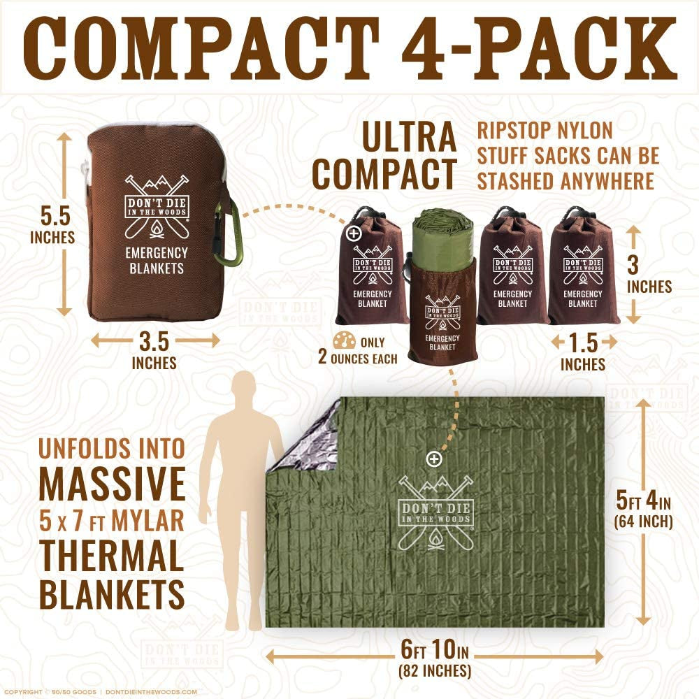 Don’T Die in the Woods – Freakin’ Huge Emergency Blankets [Green]