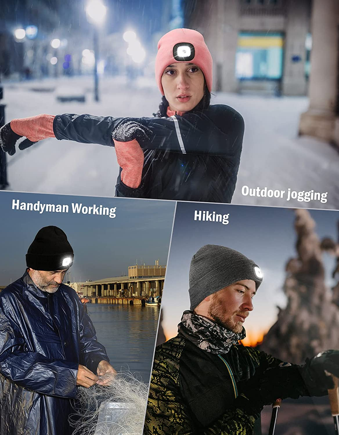 Unisex Beanie with the Light Hands Free Winter Beanie Gifts for Men