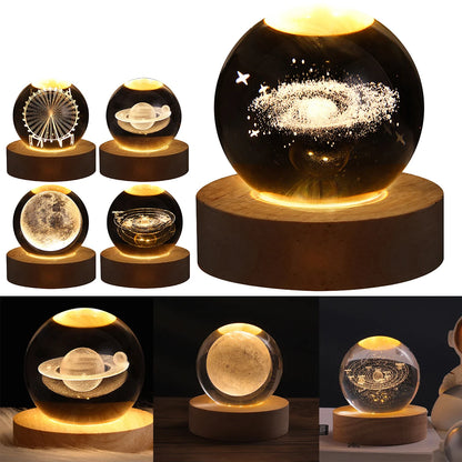 Astronomy Crystal Lights Glowing Planetary Galaxy Astronaut Ball Night Lights Bedside Light Ramadan Decoration Mood Light