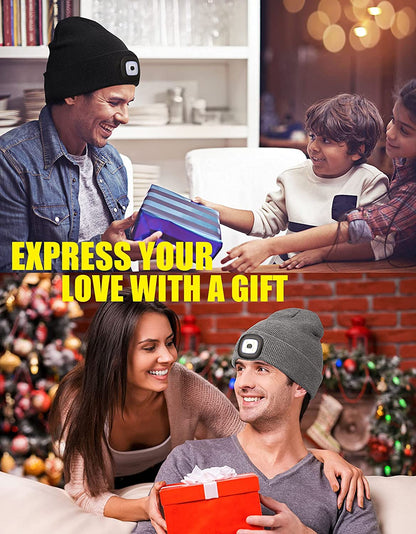Unisex Beanie with the Light Hands Free Winter Beanie Gifts for Men