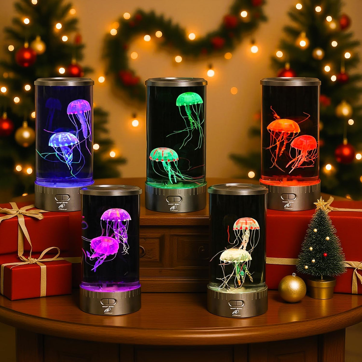 Large LED Jellyfish Lamp, 18 Color Changing Leds