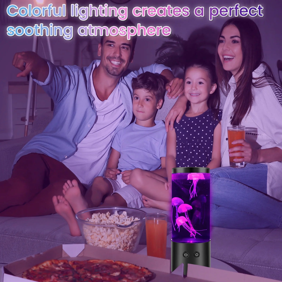 LED Jellyfish Lamp with 7 Colors Changing Jellyfish Night Light Fantasy Jellyfish Aquarium Lamp Decorative Jellyfish Tank Mood Lights,9.06*3.54In